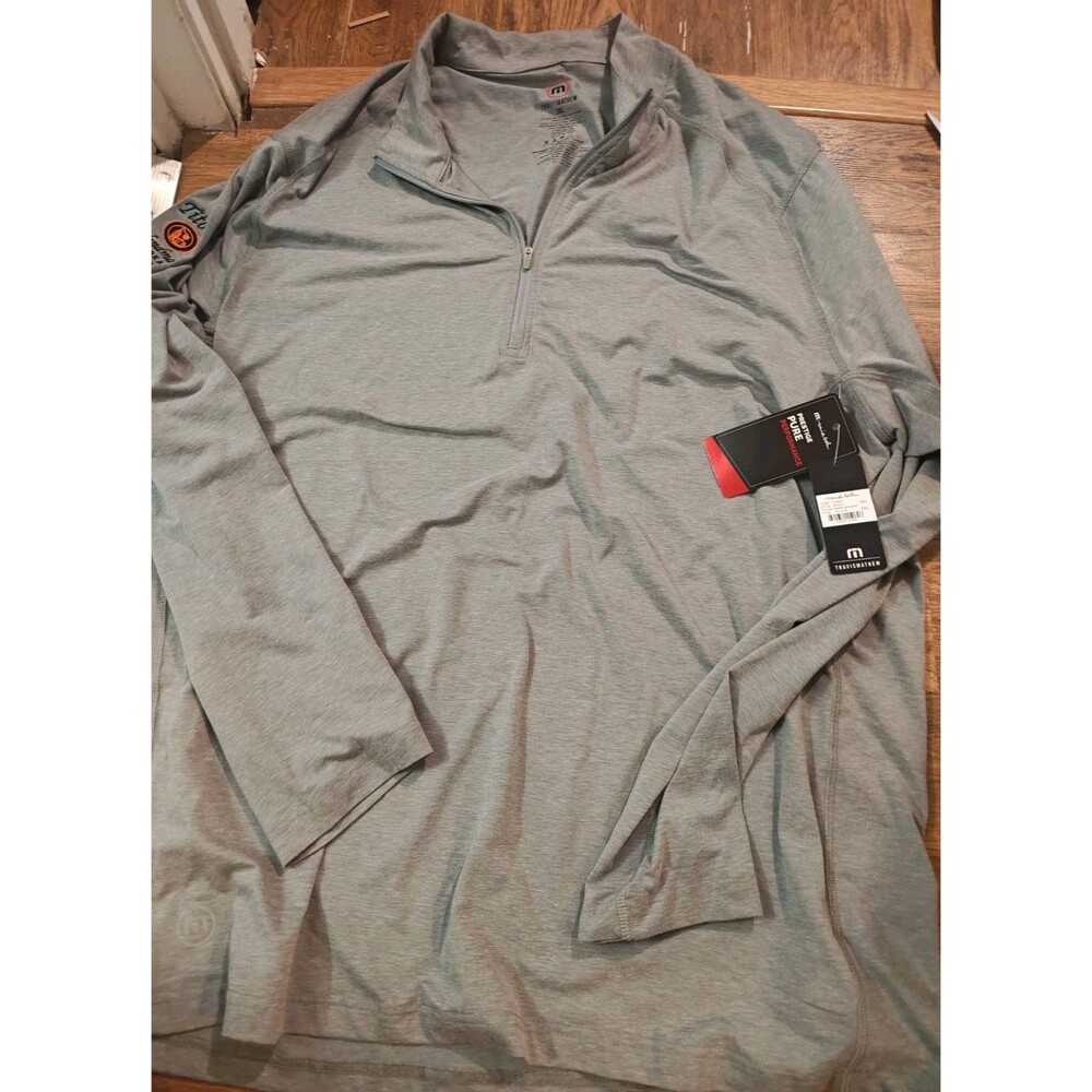 NWT Travis Mathew HEATER PRO QUARTER ZIP Golf Pullover GREY Mens 3XL Performance